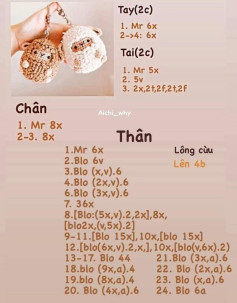 Chart hướng dẫn móc len hình thú cưng dễ thương cho người mới bắt đầu