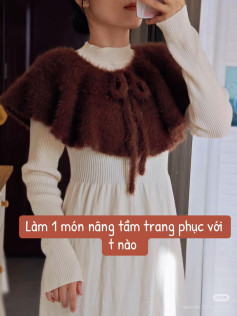 Chart móc len áo choàng cổ điển phong cách thanh lịch