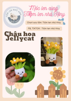 Chart móc len chậu hoa Jellycat từ Tiệm len nhà Hiny