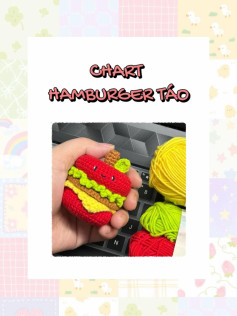 Chart móc len hình hamburger táo đáng yêu, dễ thương