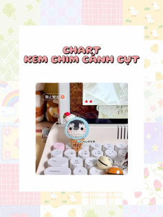 Chart móc len hình kem chim cánh cụt đáng yêu và dễ thương