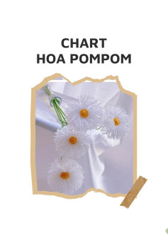 Chart móc len hoa pompom cho không gian sống thêm sinh động