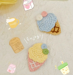 Chart móc len kem ốc quế dễ thương và sáng tạo cho mùa hè