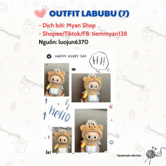 Chart móc len outfit Labubu ngộ nghĩnh và dễ thương