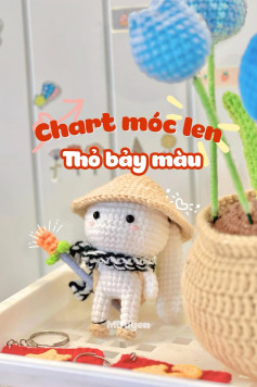 Chart móc len Thỏ bảy màu dễ thương và sáng tạo