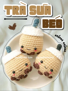 Chart móc len trà sữa béo dễ thương cho người mới bắt đầu