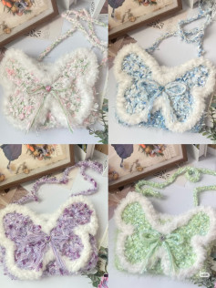 Chic Crochet Butterfly Bags: Four Colorful Handmade Accessories Collection