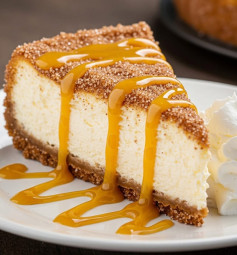Churro Cheesecake con Toque de Cajeta y Canela
