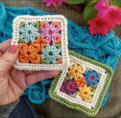 Colorful Crochet Floral Square Pattern for Creative Crafting