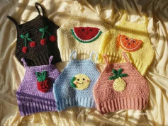 Colorful Fruit-Themed Crochet Tops for Summer Fashion
