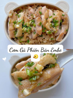 Cơm Gà Thơm Lừng Hành Lá Cho Bé Yêu