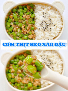 Cơm Thịt Heo Xào Đậu Giòn Ngon Đậm Đà
