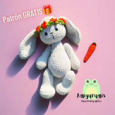 Conejito de amigurumi con corona de flores para principiantes