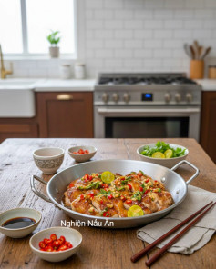 CÔNG THỨC GÀ ÁP CHẢO SỐT CHANH ỚT THƠM NỨC, CAY NỒNG, CHUA NHẸ ĂN LÀ GHIỀN