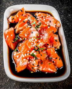 Công thức làm Cá hồi ngâm tương cực ngon😋