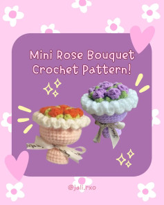Create Adorable Mini Rose Bouquets with This Crochet Pattern