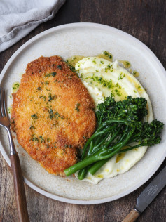 Crispy Chicken Kiev with Buttery Mash and Greens