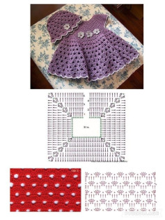 Crochet Baby Dress with Matching Hat Pattern