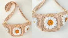 Crochet Daisy Bag Pattern with Adjustable Strap