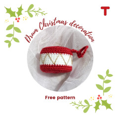 Crochet Drum Christmas Ornament Pattern - Free and Easy Tutorial