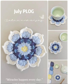 Crochet Floral Coaster for a Relaxing Tea Time Experience