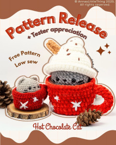Crochet Hot Chocolate Cat Pattern Release with Free Low Sew Instructions