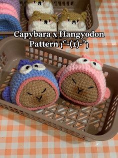 Crochet Pattern for Adorable Capybara Fish Keychain