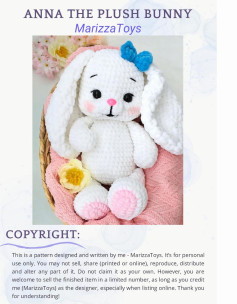 Crochet Pattern for Adorable Plush Bunny Toy with Bow