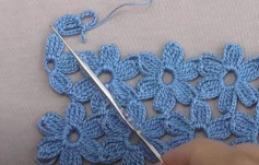 Crochet Pattern for Beautiful Blue Flower Motif Design