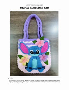 Crochet Pattern for Cute Stitch Shoulder Bag with Flowers