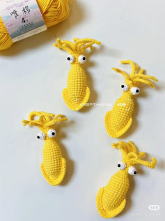 Crochet Pattern for Cute Yellow Squid Amigurumi