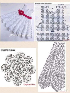 Crochet Pattern for Elegant Baby Dress with Floral Accent