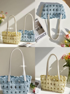 Crochet Pattern for Elegant Summer Handbags in Pastel Colors