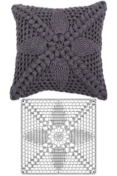 Crochet Pattern for Floral Motif Cushion Cover