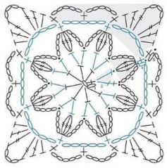 Crochet Pattern for Floral Square Motif with Petal Design