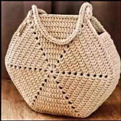 Crochet Pattern for Hexagonal Handbag with Handles