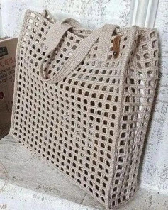 Crochet Pattern for Stylish Openwork Tote Bag