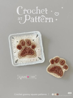 Crochet Paw Print Granny Square Pattern for Beginners