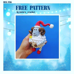 Crochet Santa Sheep Amigurumi Pattern for Christmas Decoration