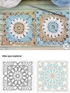 Crochet Square Pattern with Pastel Colors and Detailed Instructions