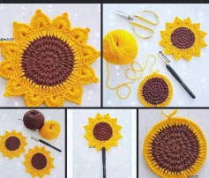 Crochet Sunflower Coaster Pattern Step-by-Step Guide