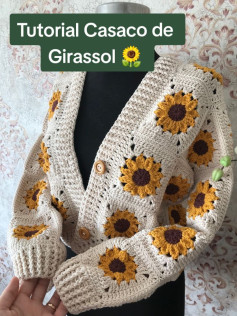 Crochet Tutorial for Sunflower Pattern Cardigan