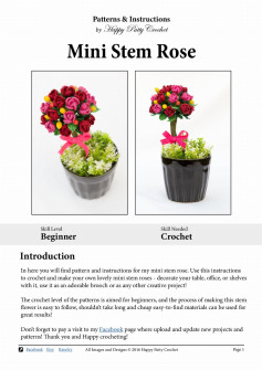 Crochet Your Own Mini Stem Roses with Easy Beginner Patterns