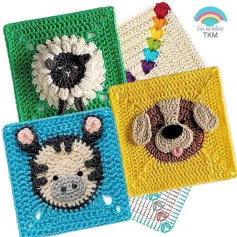 Cuadrados de crochet con diseños de animales encantadores