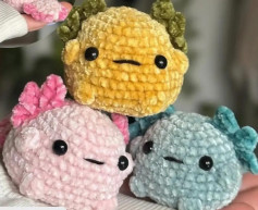 Cute Axolotl Crochet Pattern for Colorful Amigurumi Plushies
