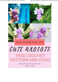 Cute Axolotl Free Crochet Pattern and Video Tutorial