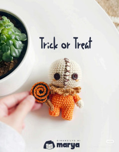 Cute Halloween Crochet Doll with Lollipop Pattern