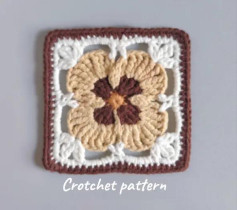 Elegant Floral Granny Square Crochet Pattern for Blankets and Cushions