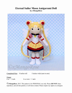 Eternal Sailor Moon Amigurumi Doll Crochet Pattern by xMangoRose