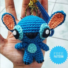 Free Crochet Pattern for Cute Blue Alien Keychain